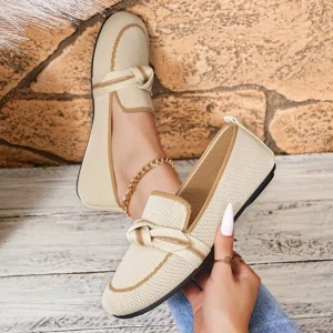 Femmes appartements 2025 nouveau tricoté respirant chaussures plates femmes grande taille léger mocassins anti-dérapant décontracté plat baskets femmes