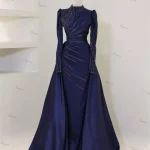 Ciynsia personnalisé islamique Hijab Robes De Soirée musulmanes sirène perlée dentelle à manches longues Robes De bal formelles dubaï Robes De Soirée