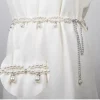 new 100cm pearl waist chains waist accessory temperament elegant body jewelry versatile pearl belt girls dress strap