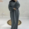 uni nouveau abaya 2025 islamique femmes vêtements modeste abaya femmes robe musulmane fermé abaya dubaï froncé cordon manches