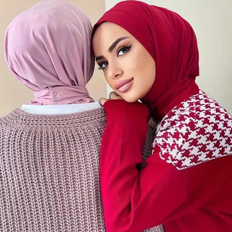 bonnet modal hijab sport Écharpe pour femme Élastique réglable avec attache au dos pour un confort élégant toute la journée durabilité hijabs instantanés