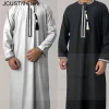 aman abaya jubba thobe pour hommes caftan arabe saoudien hommes musulmans robe pull à manches longues rayer robe afghan mâle islam vêtements