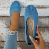 femmes bout rond chaussures plates couleur unie tricoté sans lacet chaussures décontracté respirant ballerines femmes chaussures plates mocassins femmes