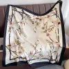 grande écharpe hijab imprimée pour femmes, 90cm, simulation d'écharpe en soie, mode motif floral, châle, foulard fin