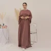 abaya – robe longue musulmane unie pour femmes, ramadan eid, velours, satin, manches ballon, robes africaines islamiques, dubaï, turc, caftan modeste