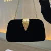 Pochette de soirée pour femmes, sac à main de dîner formel à la mode, pochette de demoiselle d&rsquo;honneur de mariage, sac à épaule de luxe avec chaîne, porte-monnaie de fête Cocktail