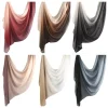foulard hijab de luxe dégradé de couleur, bandana long, turban islamique, large bord, enveloppes fines, châle pour femme