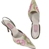 fleurs brodées sandales à talons aiguilles femmes élégantes talons hauts sandales slingback chine broder bout pointu pompes femmes