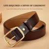 ceinture à boucle ardillon dorée ceinture décontractée unisexe ceinture en peau de vache ceinture durable en cuir véritable deuxième couche de peau de vache peut être porté avec des jeans
