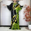 abayas musulmanes en coton pour femmes, dashiki, robe ample, manches chauve souris, boubou, robes islamiques africaines avec foulard, 2025