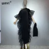 winyi couleur unie plissée élastique robe mince vêtements de plage caftan abaya dubaï robe de soirée de luxe robe de soirée abaya femme musulmane