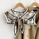 Capes avec écharpe nouée pour femme, faux col, châle de climatisation, décoration de chambre, nouveau style initié, Everak