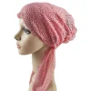 turban en dentelle florale pour femmes musulmanes, bonnets arabes islamiques, chapeau de chimio, vêtements de sauna, chapeau hijab, longue queue, ramadan, casquette, nouveau