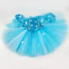 costume elsa à paillettes pour filles, déguisement de princesse pour halloween, noël, fête d'anniversaire, reine des neiges, robe tutu en tulle, robe de bal