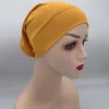 bonnet hijab intérieur pour femmes musulmanes, sous écharpe texturée, bonnet élastique, enveloppes de tête pour dames, document solide, chapeau turban