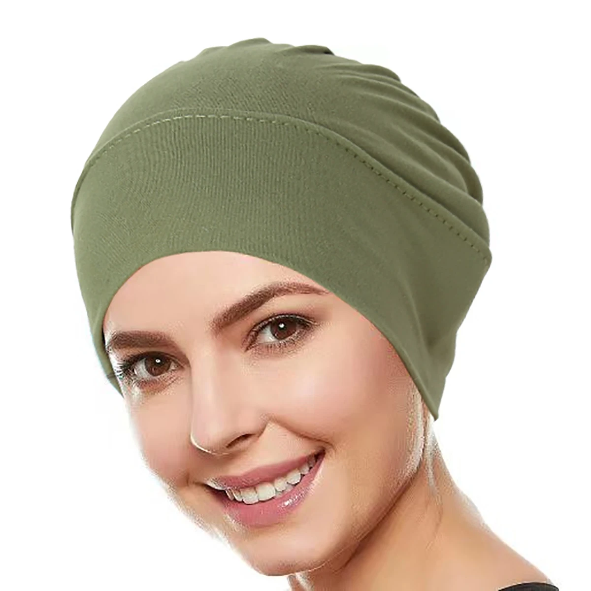 hijab musulman multicolore à tête ronde pour femme, turban doux et artificiel astique pour ramadan, bonnet à la mode