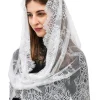 voiles en dentelle blanc/noir pour église, mantille catholique, voile couvrant la tête de masse latine pour femmes de mariée