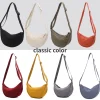 sac à bandoulière portable de couleur unie pour femmes, sacs à bandoulière rembourrés en tissu nylon simple, sac à main de voyage, sacoche