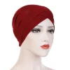 Hijabs musulmans pour femmes, foulard de sauna islamique croisé sur le front pour femme, bonnet intérieur respirant, bonnet turban, chapeau de gril élastique