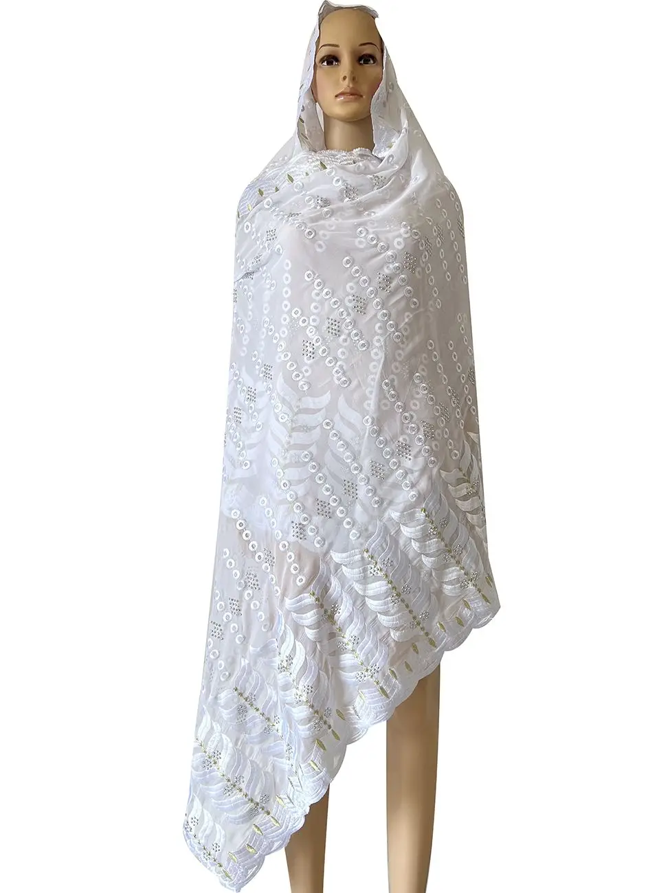 Écharpe en mousseline de soie de haute qualité pour femmes musulmanes, hijab économique, grand design, nouveau style africain, 2024