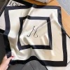 injsquare foulard imprimé pour femme, châle hijab, bandana, col rond, 2024 vrais cheveux, main, design, marque de luxe, 100%