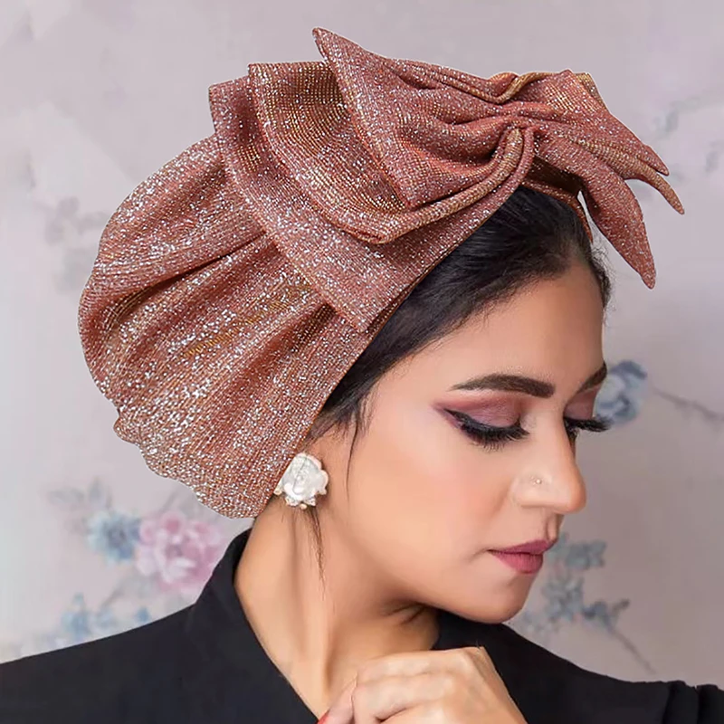 hijab avec nœud pour femme musulmane, bonnet turban pour femme, élastique doux, foulard rond, chapeaux indiens, document solide, mode, nouveau, 2025