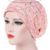 chapeau turban en dentelle respirante pour femme, casquettes hijab fines, écharpe de sauna à fleurs élastiques à la mode, bonnet de sommeil doux et confortable, printemps et été