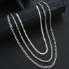 ensemble de bijoux simples en acier inoxydable pour hommes, couleur argent, unisexe, punk, vintage, anneau lisse, collier, bracelet, cadeaux, nouvelle collection 2024