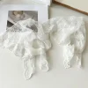Élégant dentelle florale cheveux écharpe femmes triangle foulard coréen à lacets cou écharpe dentelle fleur crème solaire voyage photo bandeau