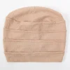 mode couleur unie femmes froissé hijab turban élastique doux chimiothérapie casquette polyester baggy bonnets bonnet