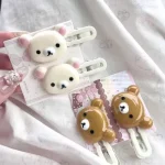 Ensemble d&rsquo;épingles à cheveux ours mignon, accessoires pour cheveux en plastique pour coiffure Preppy,