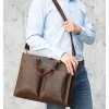 sac à main rétro en cuir pour homme, sacoche de bureau pour ordinateur portable de 14 pouces