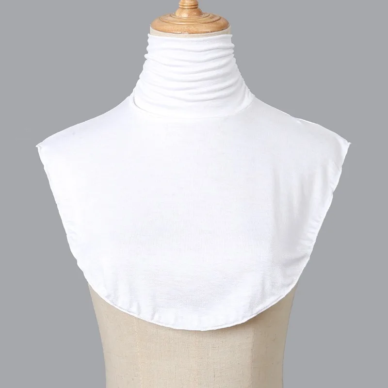 faux col roulé pour femmes, extensions hijab islamique du ramadan, couleur unie, couverture de faux cou, demi haut détachable, chauffe cou