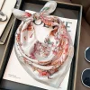 100% naturel véritable foulard en soie mode dame petit cou foulard femme bandana foulards pour femmes hijab châle enveloppes foulard