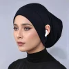 bonnet hijab en jersey de coton pour femme musulmane, sous Écharpe avec trou d'oreille, frontal rond