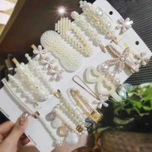2020 doux à la main perle cheveux Barrettes ensemble mode géométrique pinces à cheveux épingles pour femmes filles fleur cheveux accessoires chapeaux