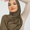musulman premium jersey hijab écharpe femmes hijab instantané longueur inégale des deux côtés facile à porter doux jersey plaine châle enveloppes