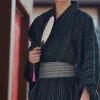 hekoobi kimono traditionnel japonais samouraï pour homme, robe longue d'Été en coton, tenue de bain de style japonais, disponible en noir et bleu marine