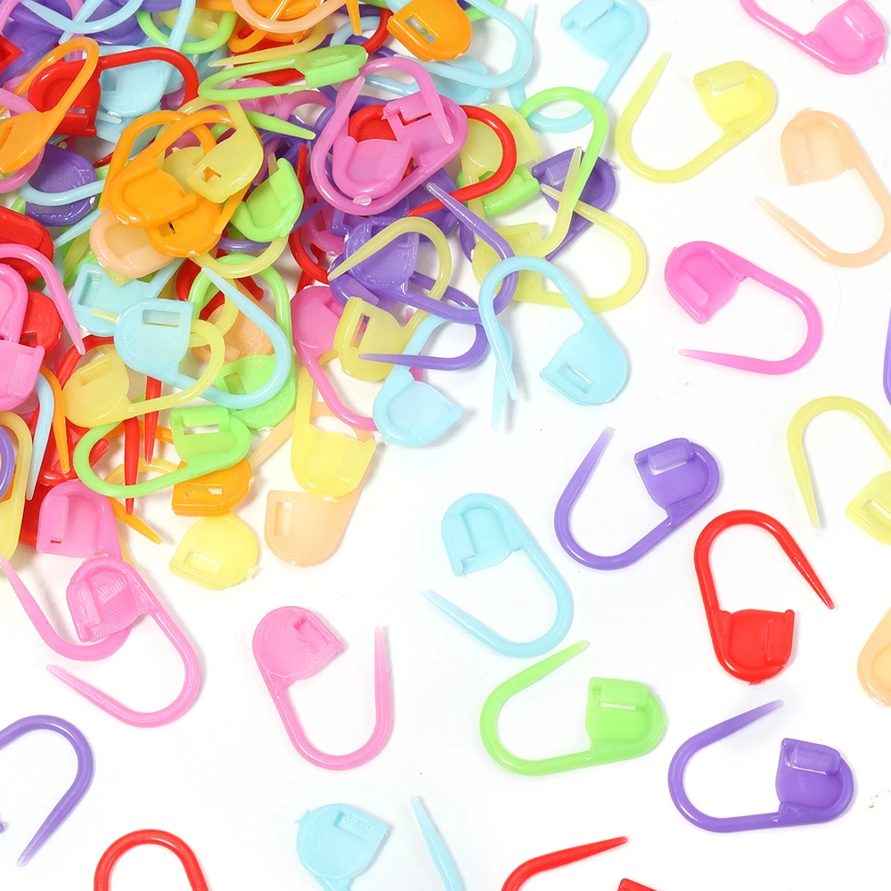 Épingles de sûreté en plastique 11x22mm, 200 pièces/lot, marqueurs de tricot colorés, Clips de points au Crochet pour bricolage, outils de couture, accessoires artisanaux