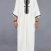 Nouveau 2026 mode musulmane Abayas pour hommes Patchwork broderie longue Robe saoudienne arabe caftan mâle Jubba Thobe islamique marocain Abaya