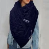 Écharpe rétro monochrome pour femme, châle féminin polyvalent, chaînes chaudes, streetwear extérieur, garder au chaud, mode automne et hiver
