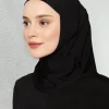 hijab de sport en polyester pour femme musulmane, couvre chef élégant pour document solide, toutes saisons, 1pc