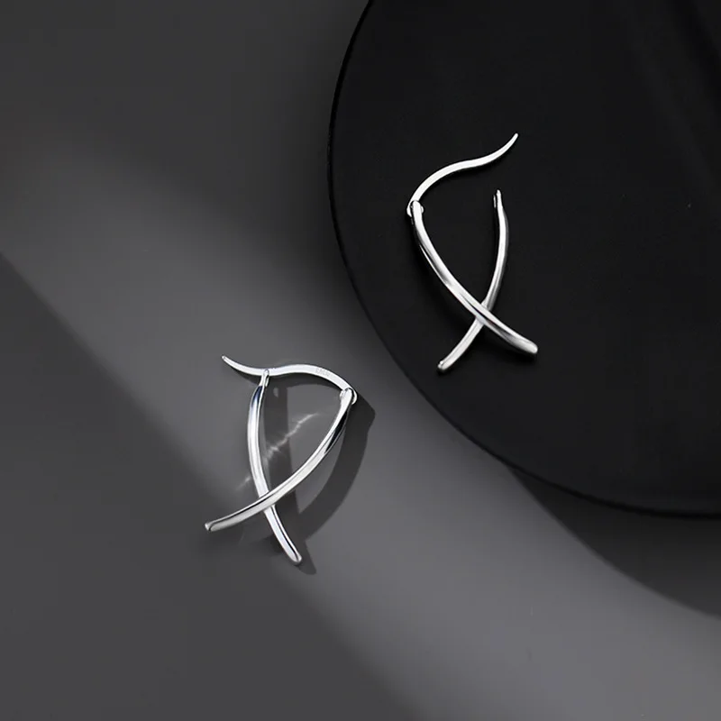 Bijoux à la mode simplement boucles d'oreilles géométrie Unique boucles d'oreilles pour femmes cadeau boucles d'oreilles bijoux de mode coréen couleur argent boucles d'oreilles