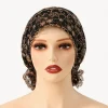 chapeaux intra auriculaires musulmans en dentelle pour femmes, broderie florale, turban en fil respirant, bandeau de luxe premium, bandana
