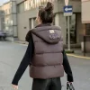 gilet à capuche matelassé solide pour femme, Élégant, style coréen, observateur, rembourré, jeune, nouvelle collection automne