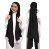 1 pièces plaine instantanée Hijab bulle en mousseline de soie avec Tube Modal ensemble de casquette femme musulmane Hijab intérieur écharpe décontractée longue écharpe Turban islamique