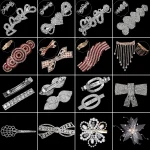 Pinces à cheveux en métal avec biscuits brillants pour femmes, épingles à cheveux avec nœud en argent simple, accessoires de mode pour filles, pinces à cheveux, bijoux