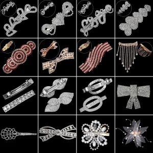 Pinces à cheveux en métal avec biscuits brillants pour femmes, épingles à cheveux avec nœud en argent simple, accessoires de mode pour filles, pinces à cheveux, bijoux