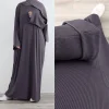 Abaya en tricot côtelé pour femmes musulmanes, Hijab décontracté, Robe, Islam, Dubaï, Turquie, Tenue modeste, Ramadan, Eid, Kaftan, Hijine-y, Vêtements d&rsquo;automne et d&rsquo;hiver