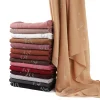châle hijab en mousseline de soie pour femme musulmane, strass, chiffres aniques, perles, bulle, couverture complète, islam foulards, bonnet, bande de sauna, ronde, artificiel astique